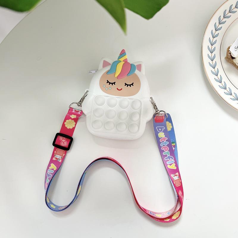 Children's Coin Purse Pink Bow Doll Press Toy