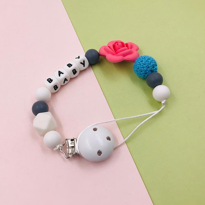 Baby Pacifier Clip Teether Toy Silicone Anti-drop Chain