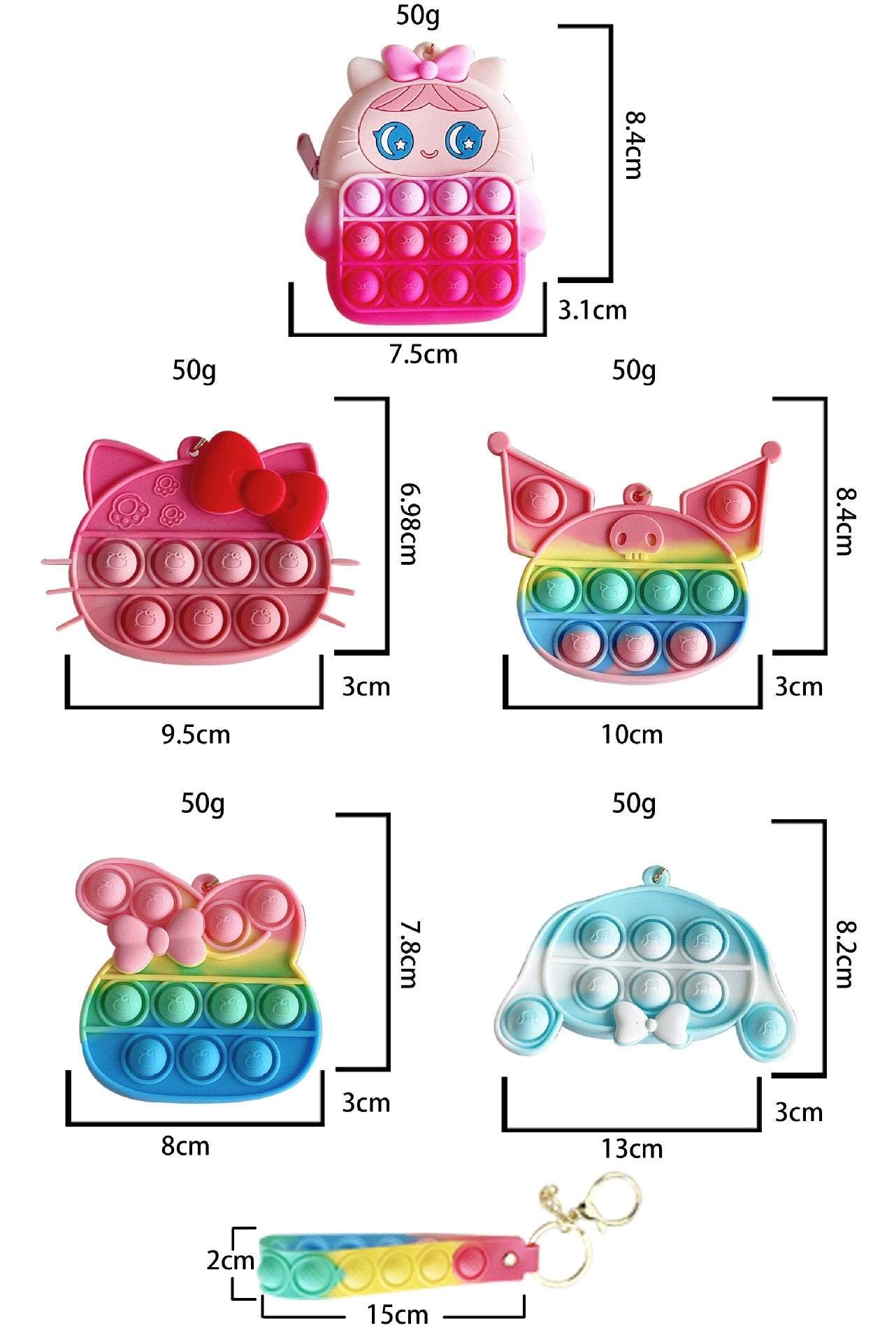 Cartoon Silicone Mini Bag Rabbit Pendant Keychain