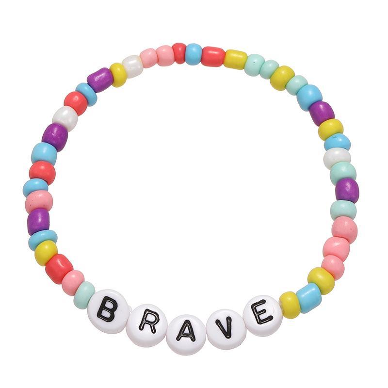 Hand-made Letter Encouraging Word Children's Bead Bracelet