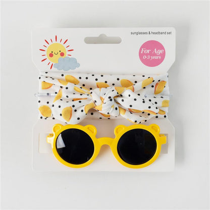 Children's Sunglasses Print Headband Two-Piece Set