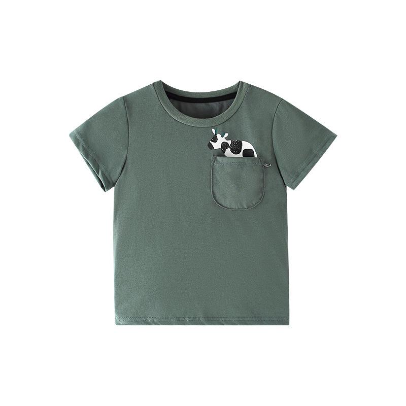 Boys' cartoon cotton boys' short sleeve round neck T-shirt