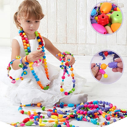 370pcs/set Children's DIY Cordless String Beads Toys