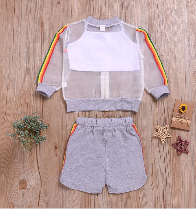 Sleeveless vest top breathable rainbow sunscreen shorts