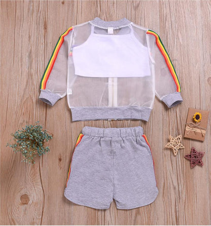 Sleeveless vest top breathable rainbow sunscreen shorts