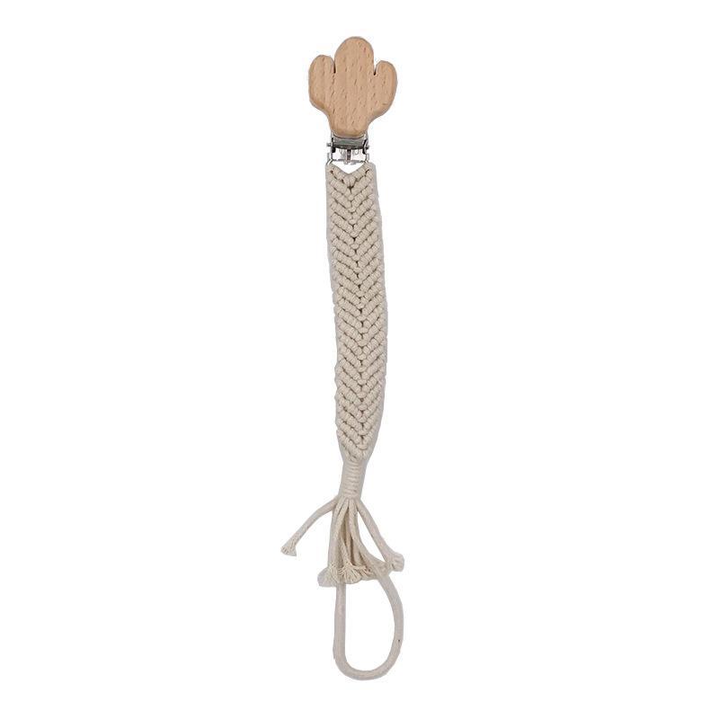 Beech Hand-woven Rope Pacifier Clip Anti-drop Chain