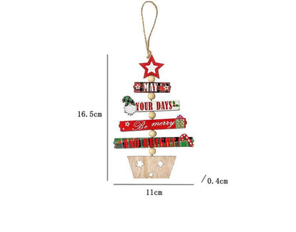 Christmas Wooden Decorative Pendant Christmas Tree Ornaments