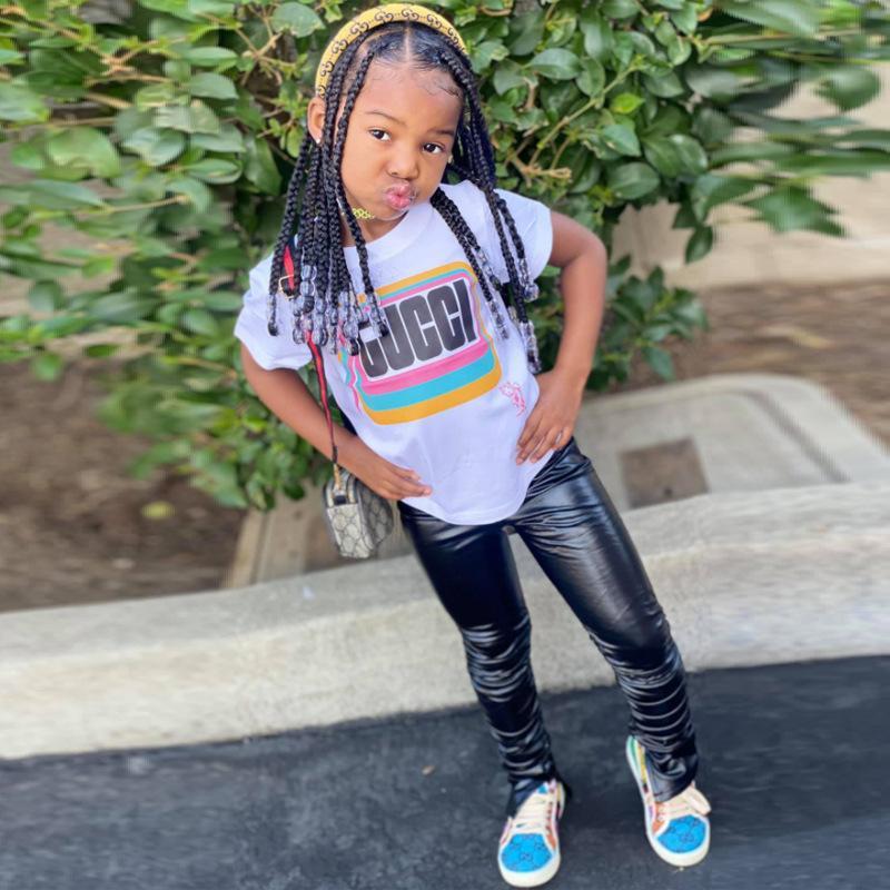 Girl's Pants Pleated Leather Pants Faux Leather