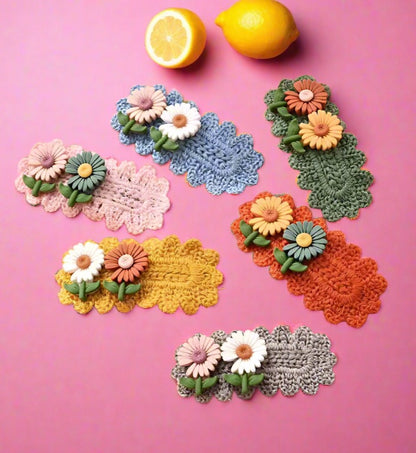 Kids Wool Knitted Little Daisy Headdress Hairpin
