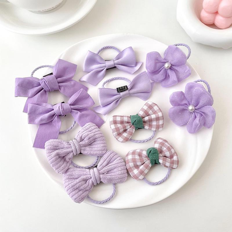 Children's Color Bow Hair Rope High Elasticity
