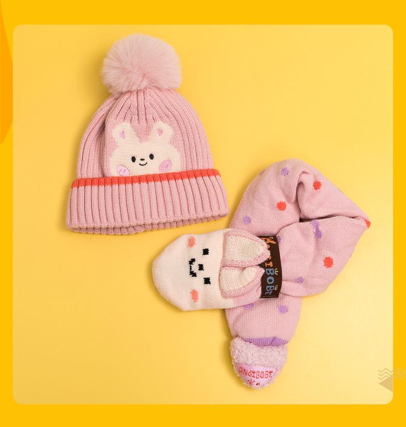 Cartoon Children's Warm Knit Hat Scarf