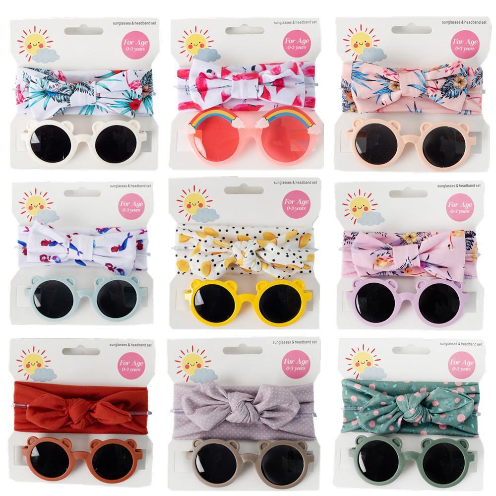 Children's Sunglasses Print Headband Two-Piece Set