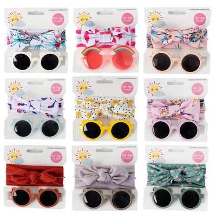 Children's Sunglasses Print Headband Two-Piece Set
