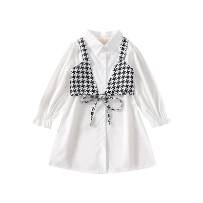 White shirt skirt children's suit
