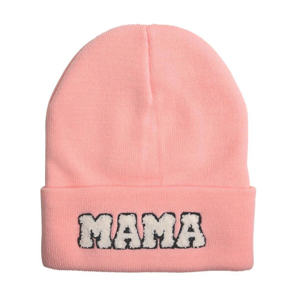 Children's MINI Letter Solid Color Warm Knitted Hat