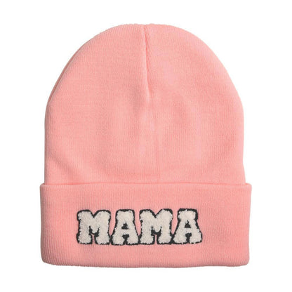 Children's MINI Letter Solid Color Warm Knitted Hat