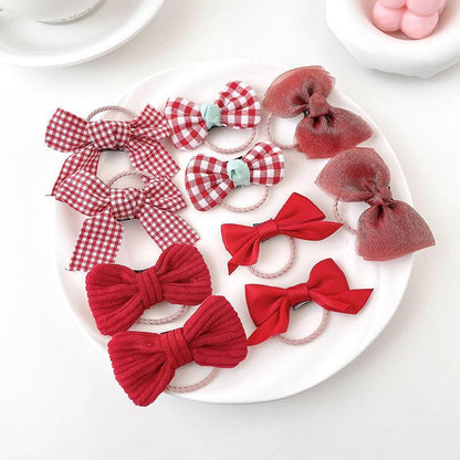 Children's Color Bow Hair Rope High Elasticity