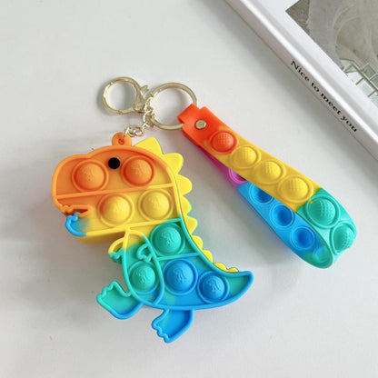 Cartoon Astronaut Pinching A Small Coin Purse Keychain