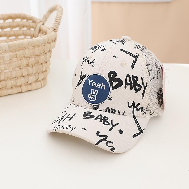 Children Graffiti Print Kids Sunshade Mesh Cap