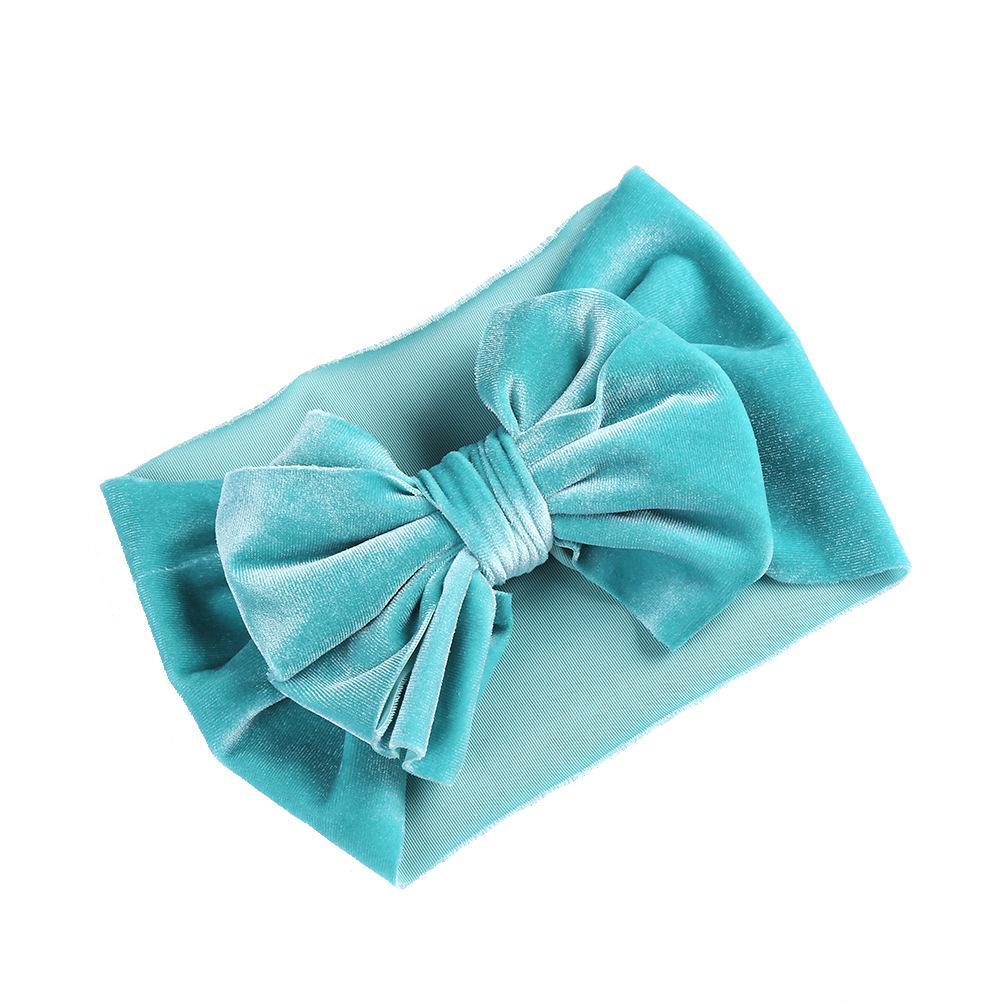 Simple Solid Color Bow Headband Baby Velvet Hair Band