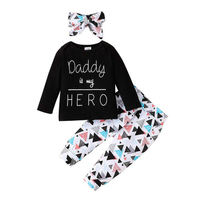 Baby Long Sleeve Jacket Pants Headscarf Three-piece Set