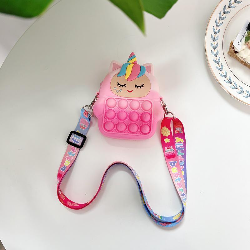Children's Coin Purse Pink Bow Doll Press Toy