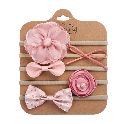 Handmade Bow Hair Band 5pcs/set Stretch Baby Headdress