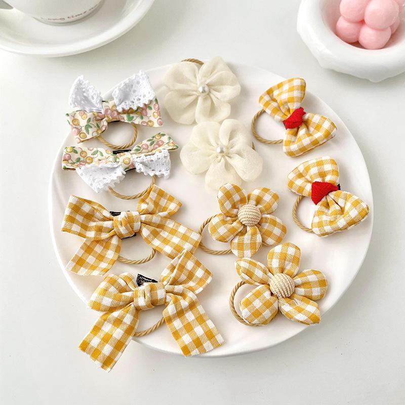 Children's Color Bow Hair Rope High Elasticity