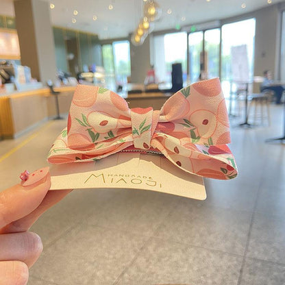 Children's Hairpin Pink Peach Bow Hair Accessories
