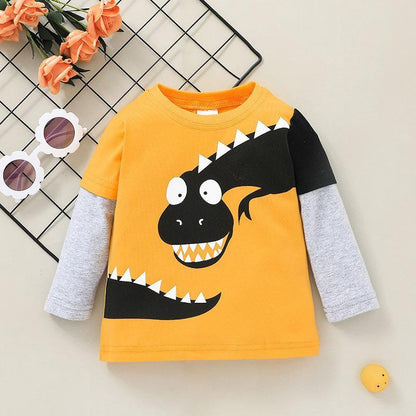 Children's Cartoon Crewneck Long Sleeve Tee