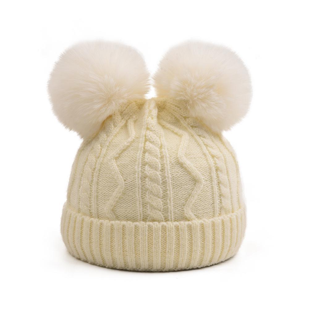 Children's Removable Wool Ball Warm Wool Knitted Cap