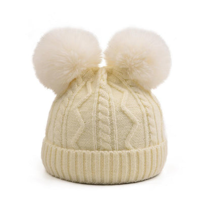 Children's Removable Wool Ball Warm Wool Knitted Cap