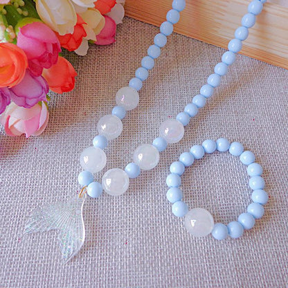 Cute Cartoon Beauty Fishtail Necklace Bracelet Set