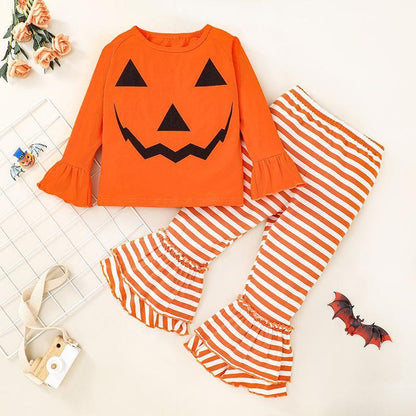 Halloween Ghost Tee Pants Two-Piece Set