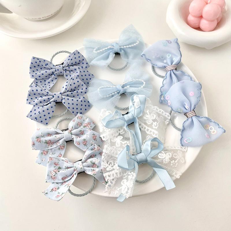 Children's Color Bow Hair Rope High Elasticity