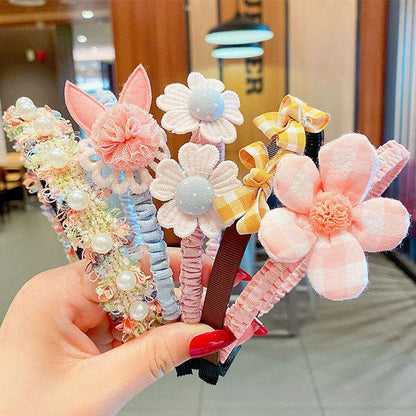 Girl's Hair Hoop Mesh Cartoon Broken Hair Clip Headdress