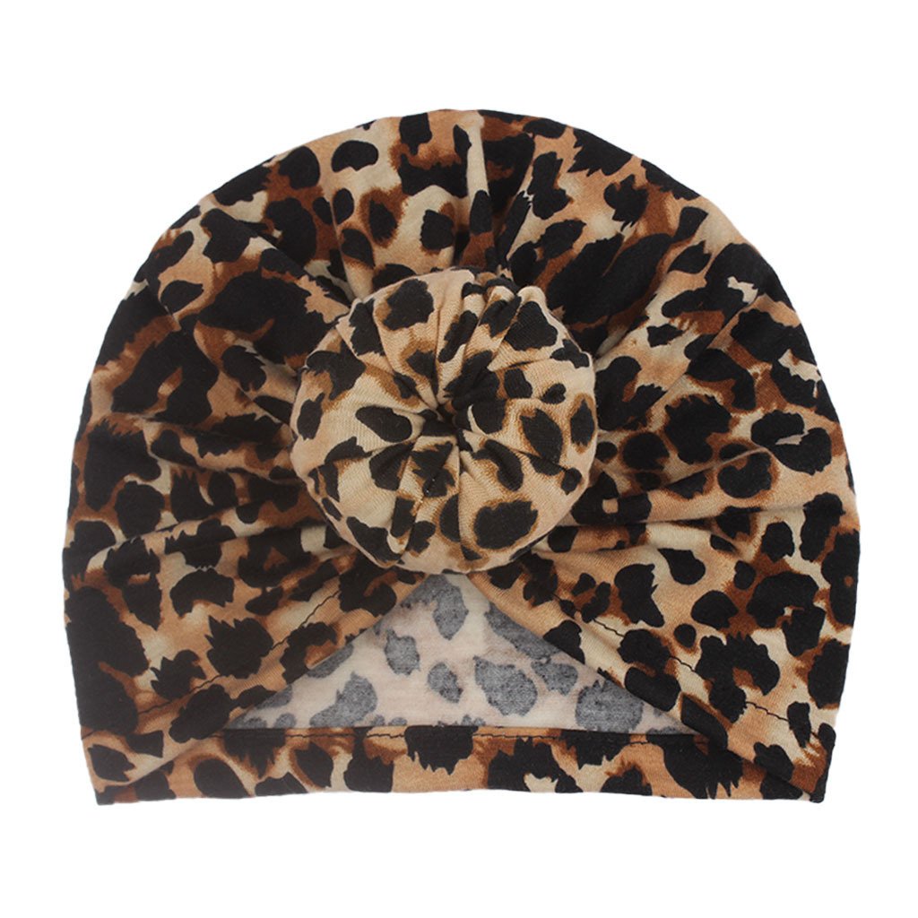 Children's Printed HAT Baby Leopard Doughnut Hat Baby Hat