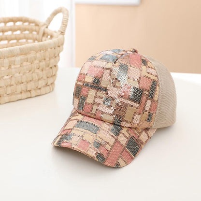 Summer Colorful Sequin Stitching Children's Mesh Cap