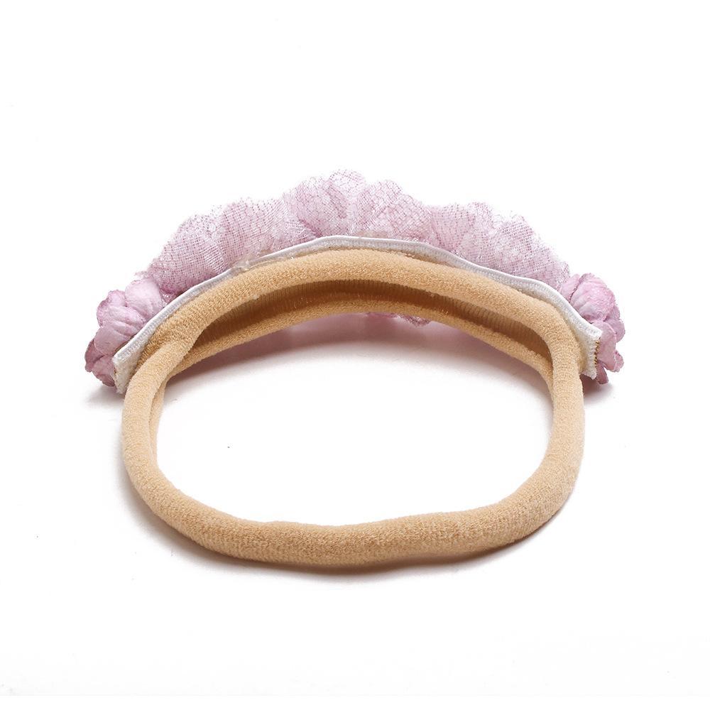 Baby Beige Pearl Rhinestone Nylon Headband