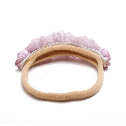 Baby Beige Pearl Rhinestone Nylon Headband