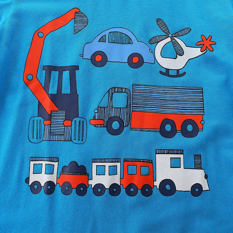 Children's T-shirt knitted cotton cartoon round neck boy