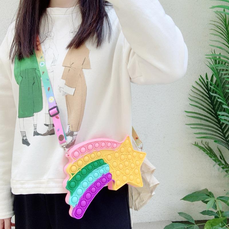 Children's Toy Bag Rainbow Star Diagonal Coin Purse