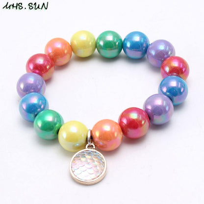 Rainbow Beaded Bracelet for Children