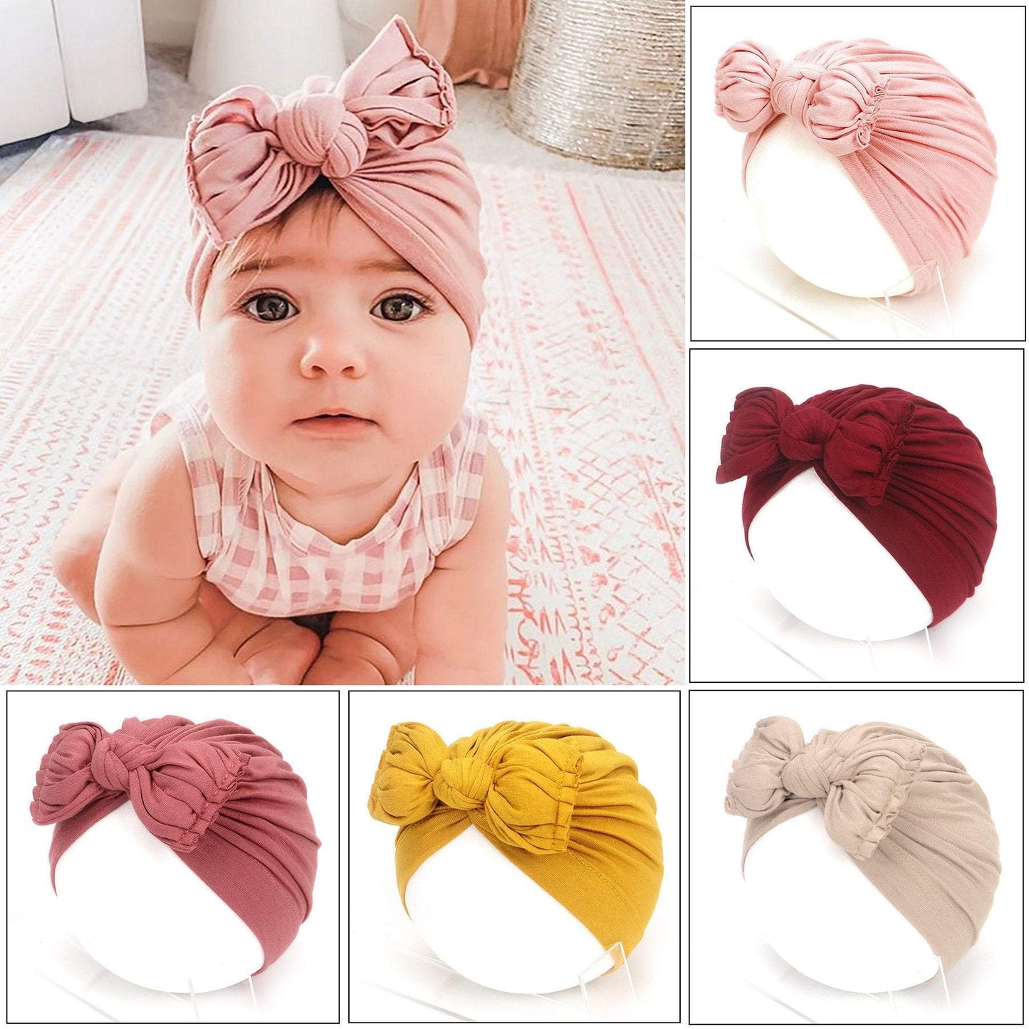 Children's Pleated Bow Hat