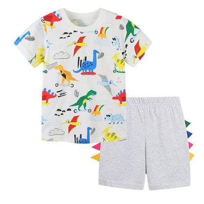 Children's Short Sleeve T-Shirt Cartoon Pants Set
