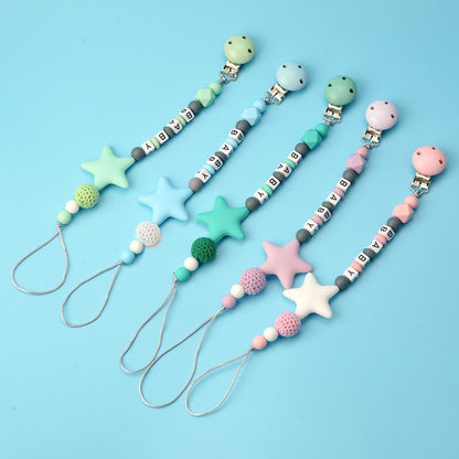 Soothing Pacifier Clip Silicone Teether Anti-drop Chain