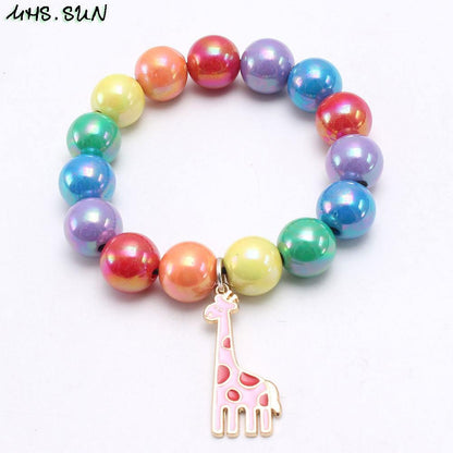 Rainbow Beaded Bracelet for Children