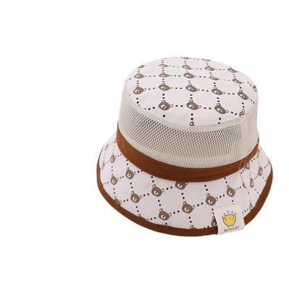 Sunshade Wired Bear Print Children's Mesh Hat