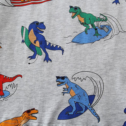 Knitted cotton cartoon printed children's T-shirt