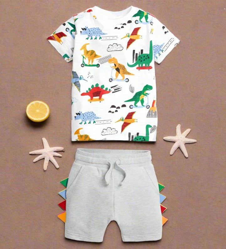 Short sleeved children's suit cotton boys' suit